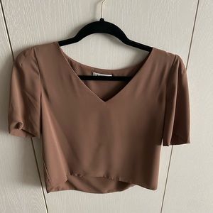 Aritzia Babaton Randy Blouse Nutmeg XS